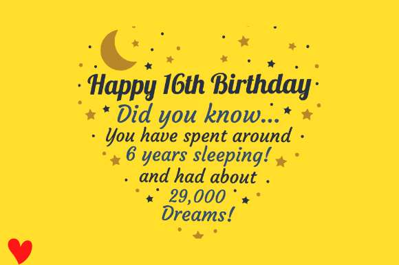 16TH BIRTHDAY CARD Graphics for Crafts
