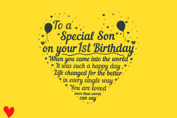 1ST BIRTHDAY BABY HEART PLAQUE SON SVG Graphics