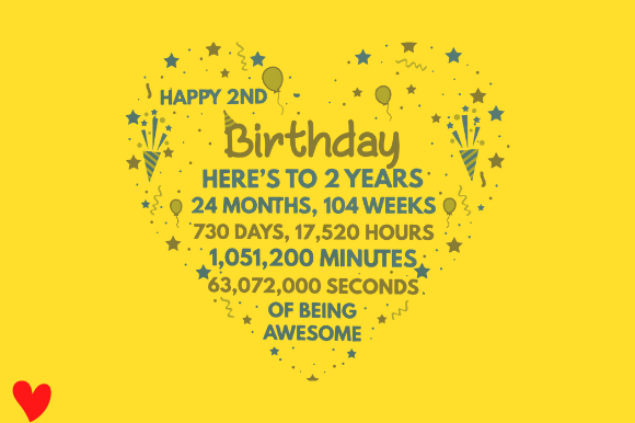 2nd Birthday Card Graphics for Crafts and Design