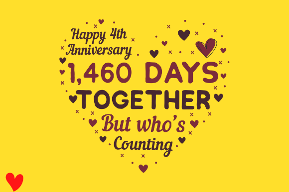 CELEBRATE 4TH WEDDING ANNIVERSARY Graphics