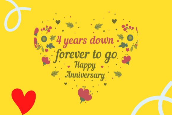 FUNNY 4TH WEDDING ANNIVERSARY GIFT Graphics