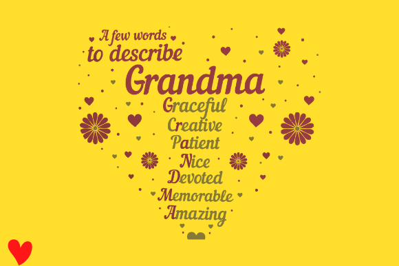 Grandma Heart Birthday Graphic Design