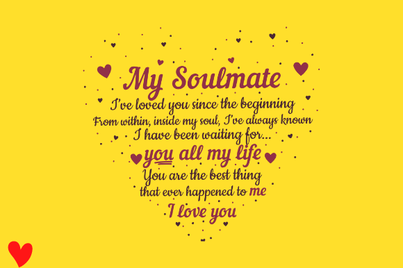 SOULMATE HEART PLAQUE I LOVE YOU GIFT Graphics
