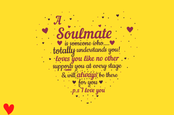 SOULMATE I LOVE YOU HEART PLAQUE GIFT Graphics & Crafts