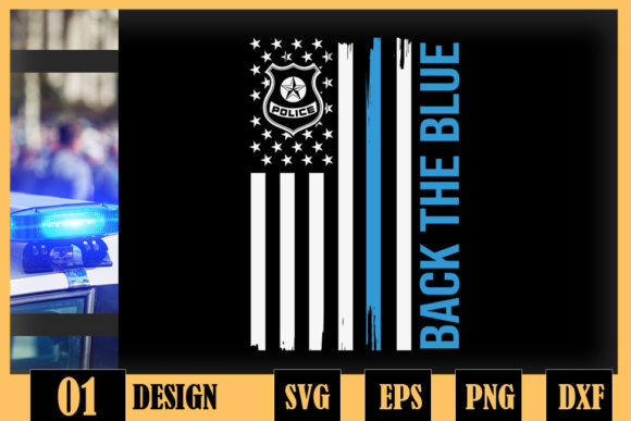 Usa Flag Police Badge Back the Blue Graphics and Crafts